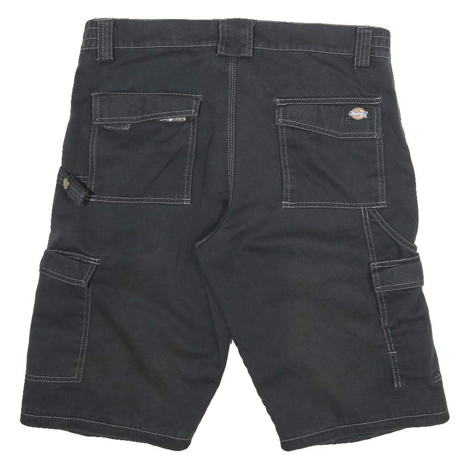DICKIES Mens Black Cargo Workwear Shorts XL W33 Practical Multi Pocket