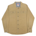 WRANGLER Mens Beige Cotton Blend Shirt M Long Sleeve Casual Button Front