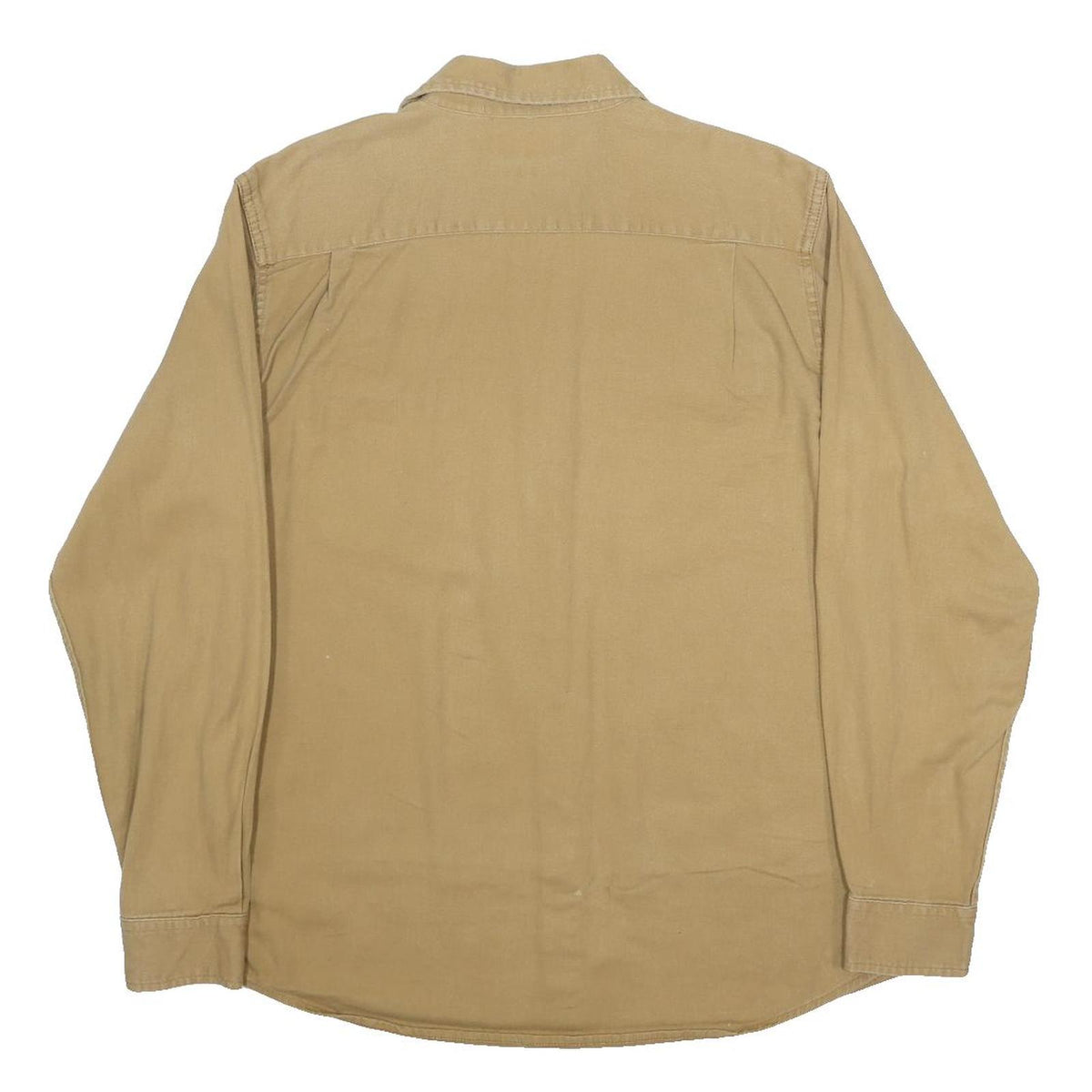 WRANGLER Mens Beige Cotton Blend Shirt M Long Sleeve Casual Button Front