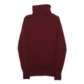 J.CREW Womens Maroon Plain Wool Roll Neck Slim Jumper S Soft Classic Knitwear