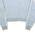 ADIDAS Womens Blue Cropped Crew Neck UK 4 Sweatshirt Three Stripe Design