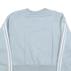 ADIDAS Womens Blue Cropped Crew Neck UK 4 Sweatshirt Three Stripe Design