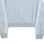 ADIDAS Womens Blue Cropped Crew Neck UK 4 Sweatshirt Three Stripe Design