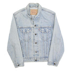 LEVI'S Mens Blue Denim Button Jacket S Cotton Classic Fit Chest Pocket