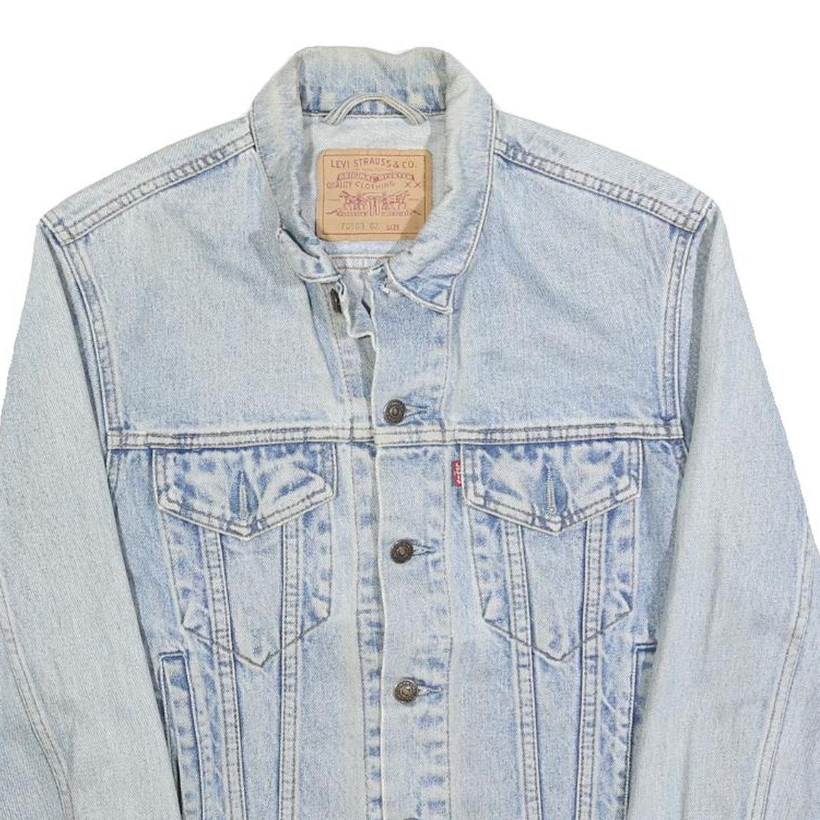 LEVI'S Mens Blue Denim Button Jacket S Cotton Classic Fit Chest Pocket