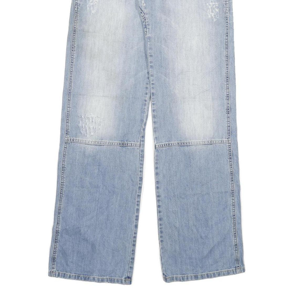 TAKE TWO Womens Jeans Blue Relaxed Straight Denim Light W28 L33 Casual Zip