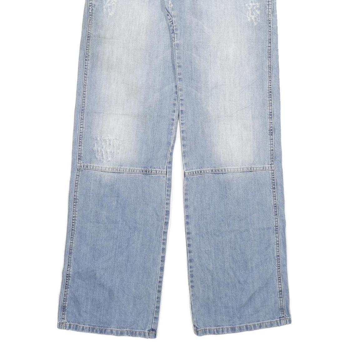 TAKE TWO Womens Jeans Blue Relaxed Straight Denim Light W28 L33 Casual Zip