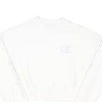 CHAMPION Womens White Pullover Crew Neck S Cotton Blend Casual Sweatshirt