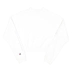 CHAMPION Womens White Pullover Crew Neck S Cotton Blend Casual Sweatshirt