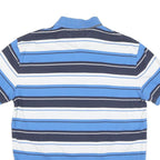 TOMMY HILFIGER Mens Blue & Navy White Striped Short Sleeve Polo Shirt L