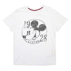 DISNEY Womens White Cotton Blend Mickey Mouse Graphic T-Shirt M Short Sleeve
