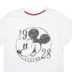 DISNEY Womens White Cotton Blend Mickey Mouse Graphic T-Shirt M Short Sleeve