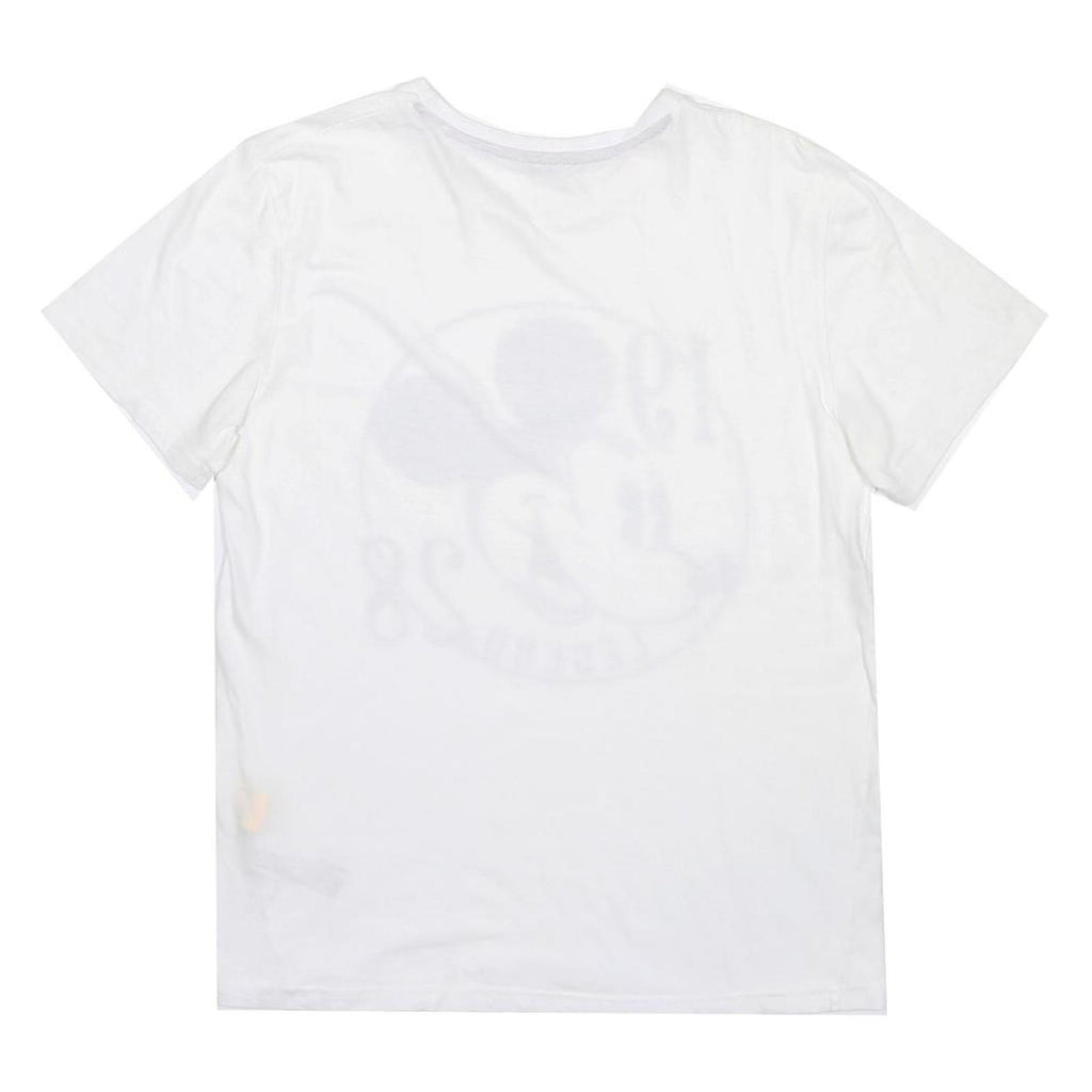 DISNEY Womens White Cotton Blend Mickey Mouse Graphic T-Shirt M Short Sleeve