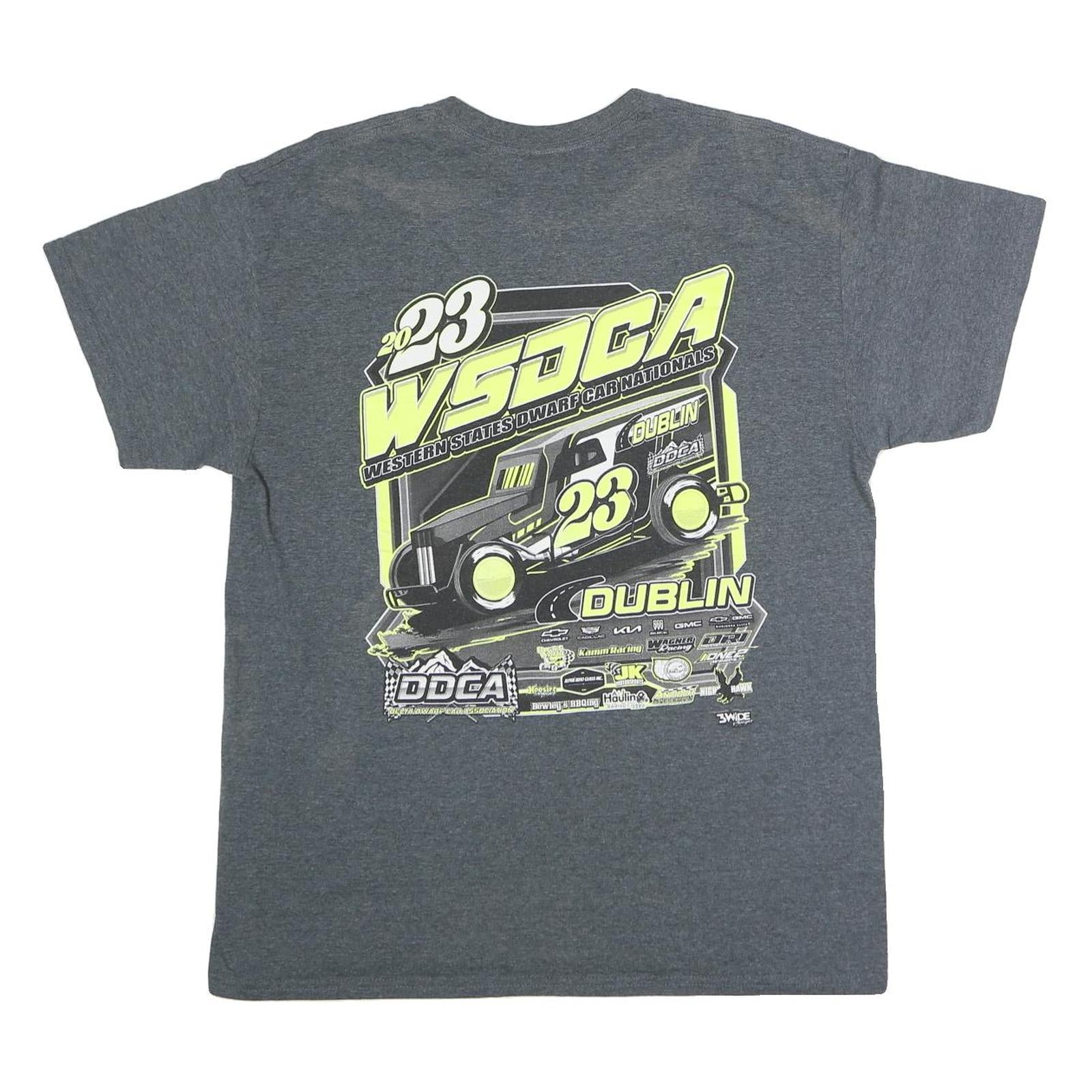 GILDAN Mens Grey Western States Dwarf Car Nationals Graphic T-Shirt L Short