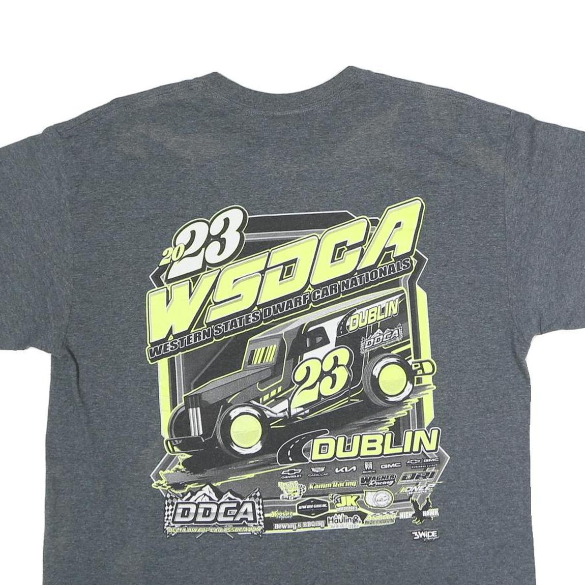 GILDAN Mens Grey Western States Dwarf Car Nationals Graphic T-Shirt L Short