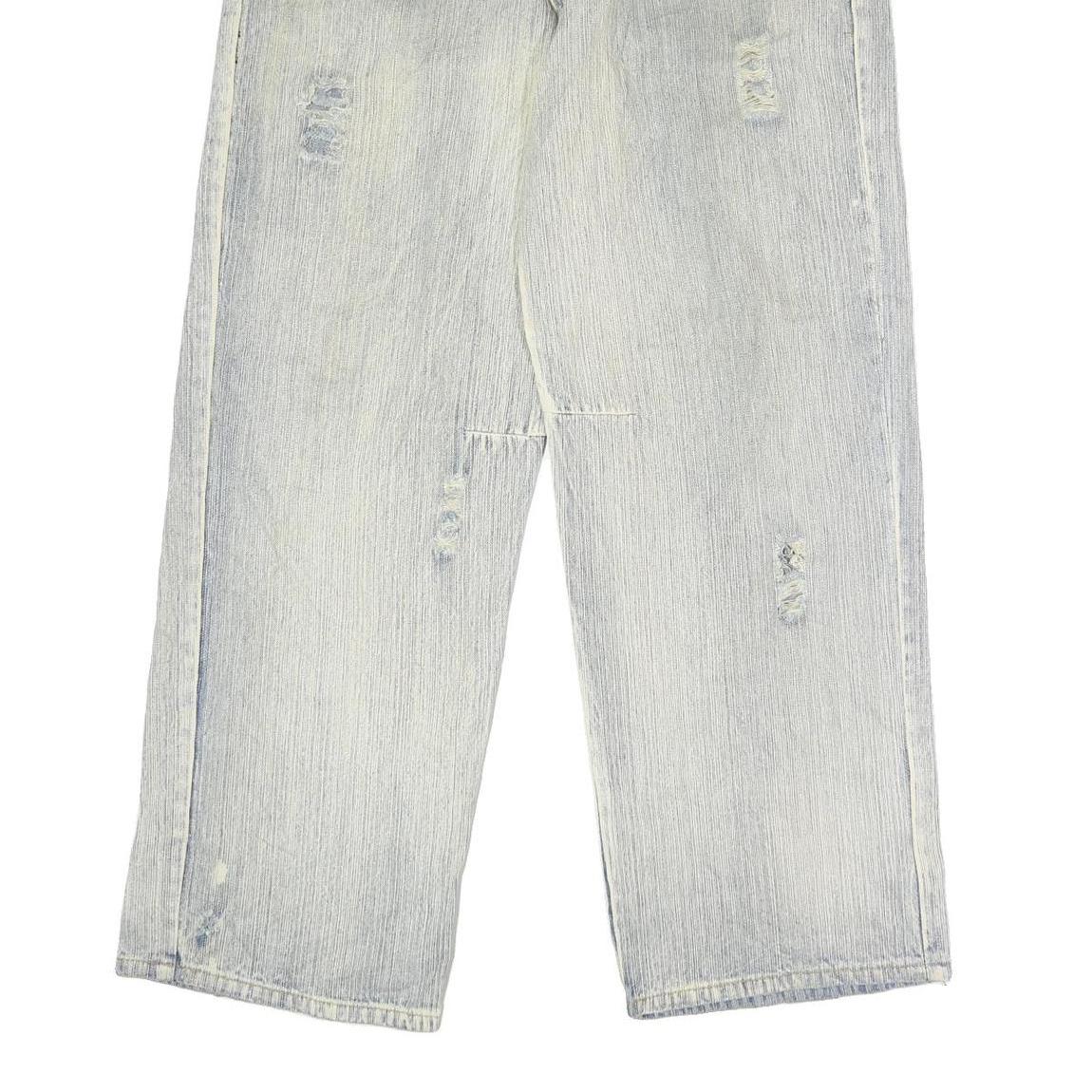 KOMAN JEANS Mens Blue Cotton Regular Straight Denim Light W34 L30 Distressed