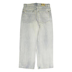 KOMAN JEANS Mens Blue Cotton Regular Straight Denim Light W34 L30 Distressed