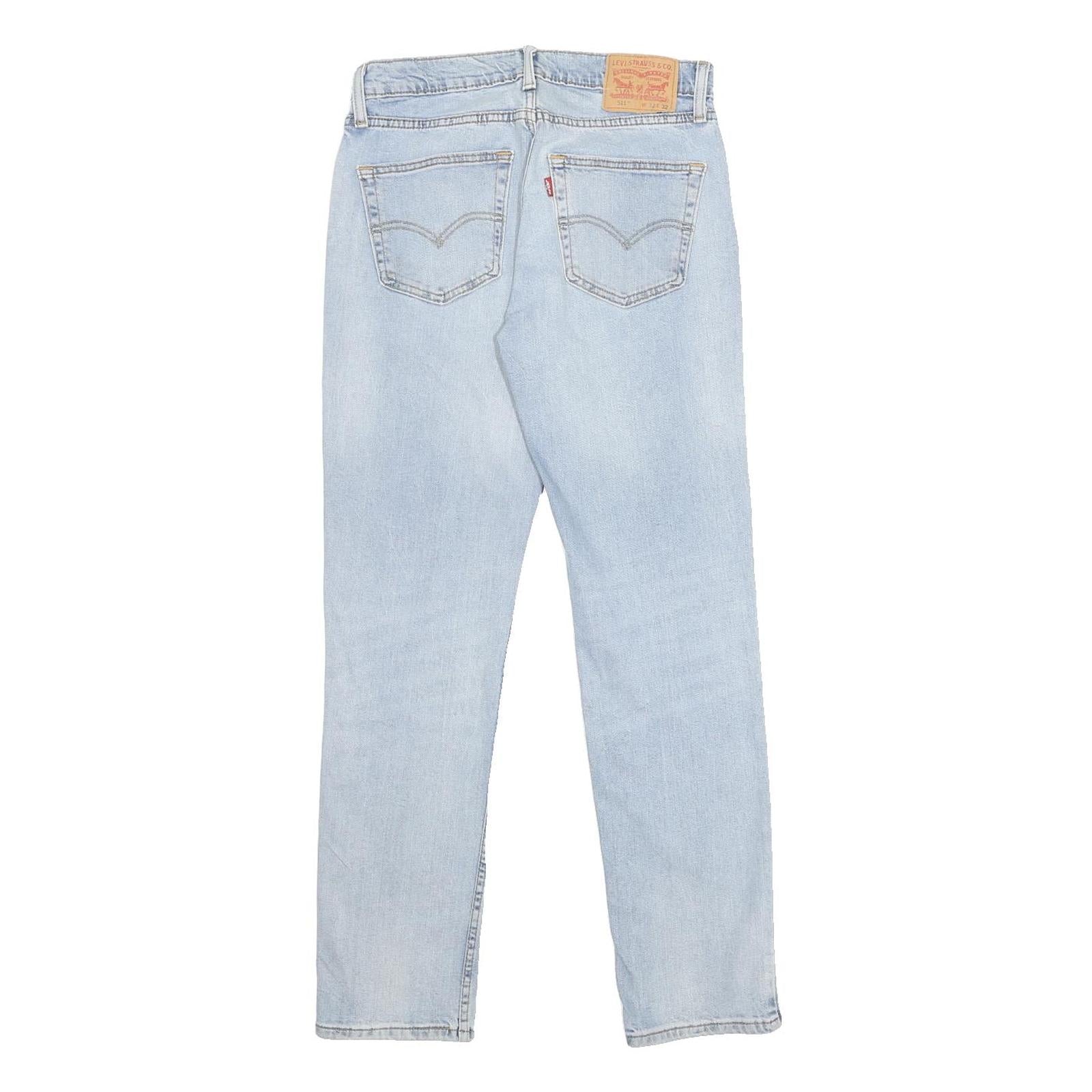 LEVI'S 511 Mens Jeans Blue Slim Skinny Denim Light W32 L32 Zip Cotton Blend