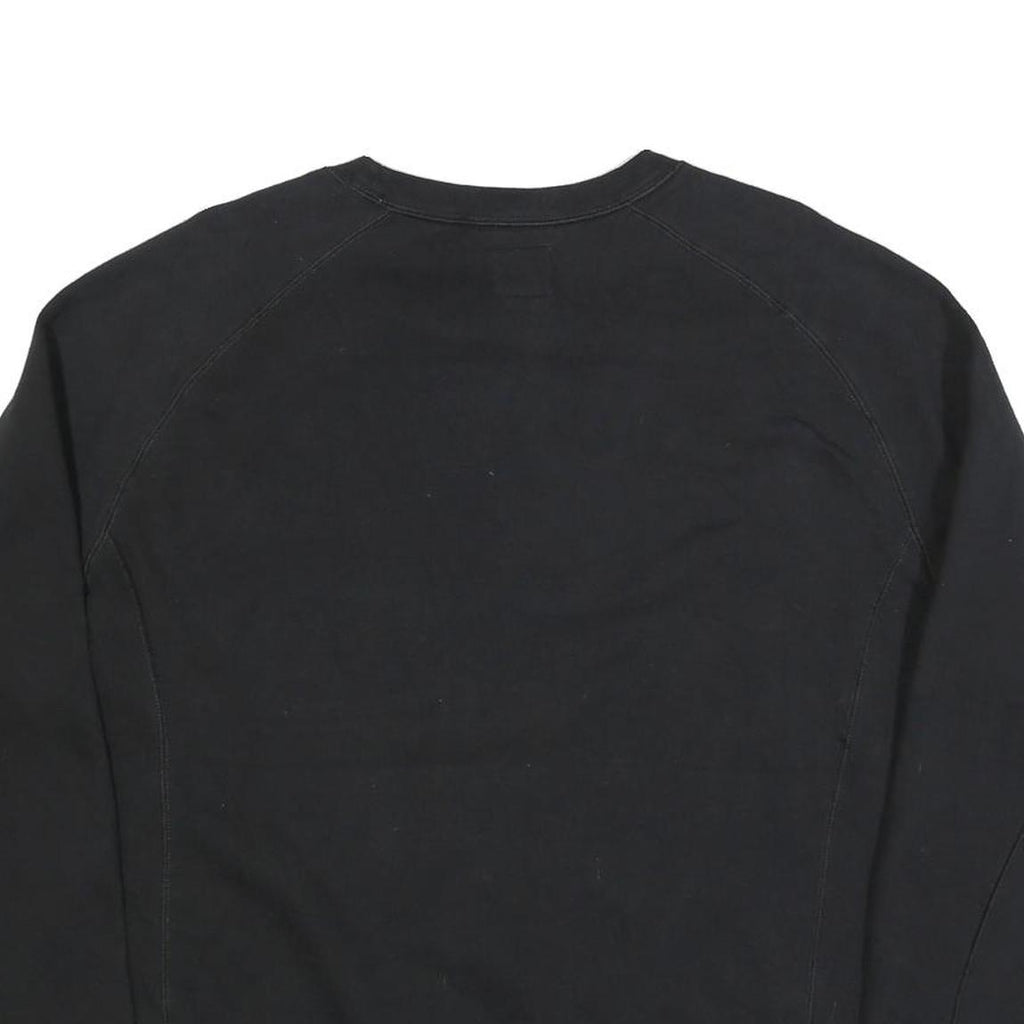CHAMPION Mens Black Crew Neck Sweatshirt M Cotton Blend Logo Embroidered