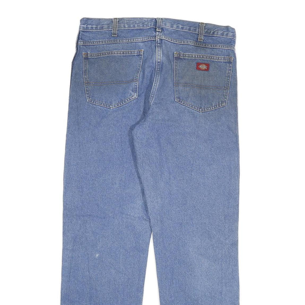 DICKIES Mens Regular Fit Blue Denim Jeans W36 L32 Workwear Zip Closure