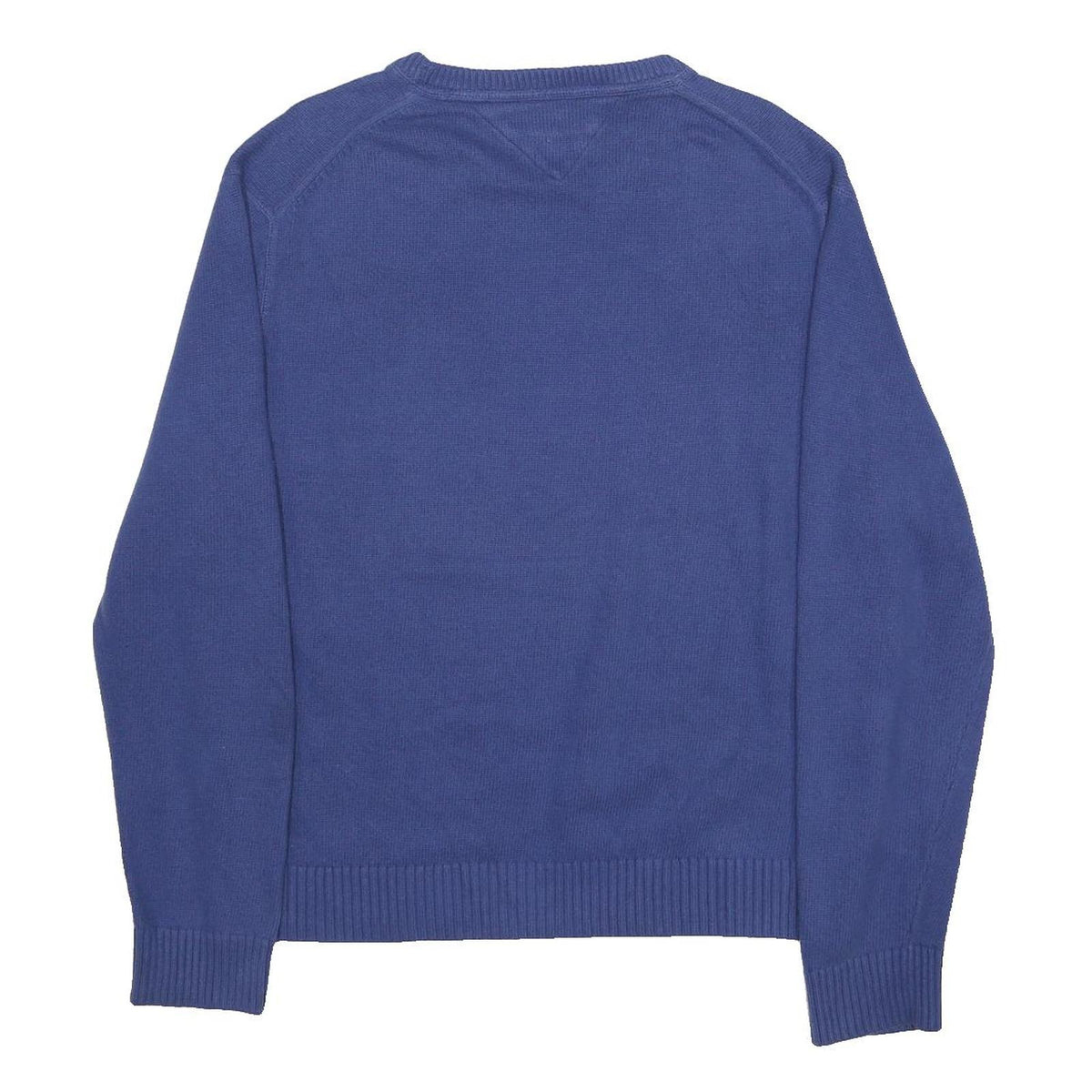 TOMMY HILFIGER Mens Blue Cotton Blend Plain Crew Neck Basic Knit Jumper XL