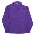 LEEMAR Womens Purple Basic Long Sleeve Collared Blouse M Satin Finish