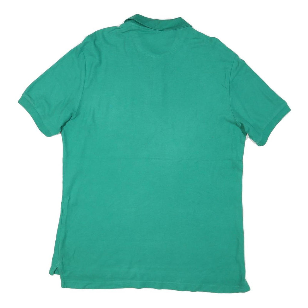CHAPS Mens Green Polo Shirt L Cotton Blend Short Sleeve Plain Casual