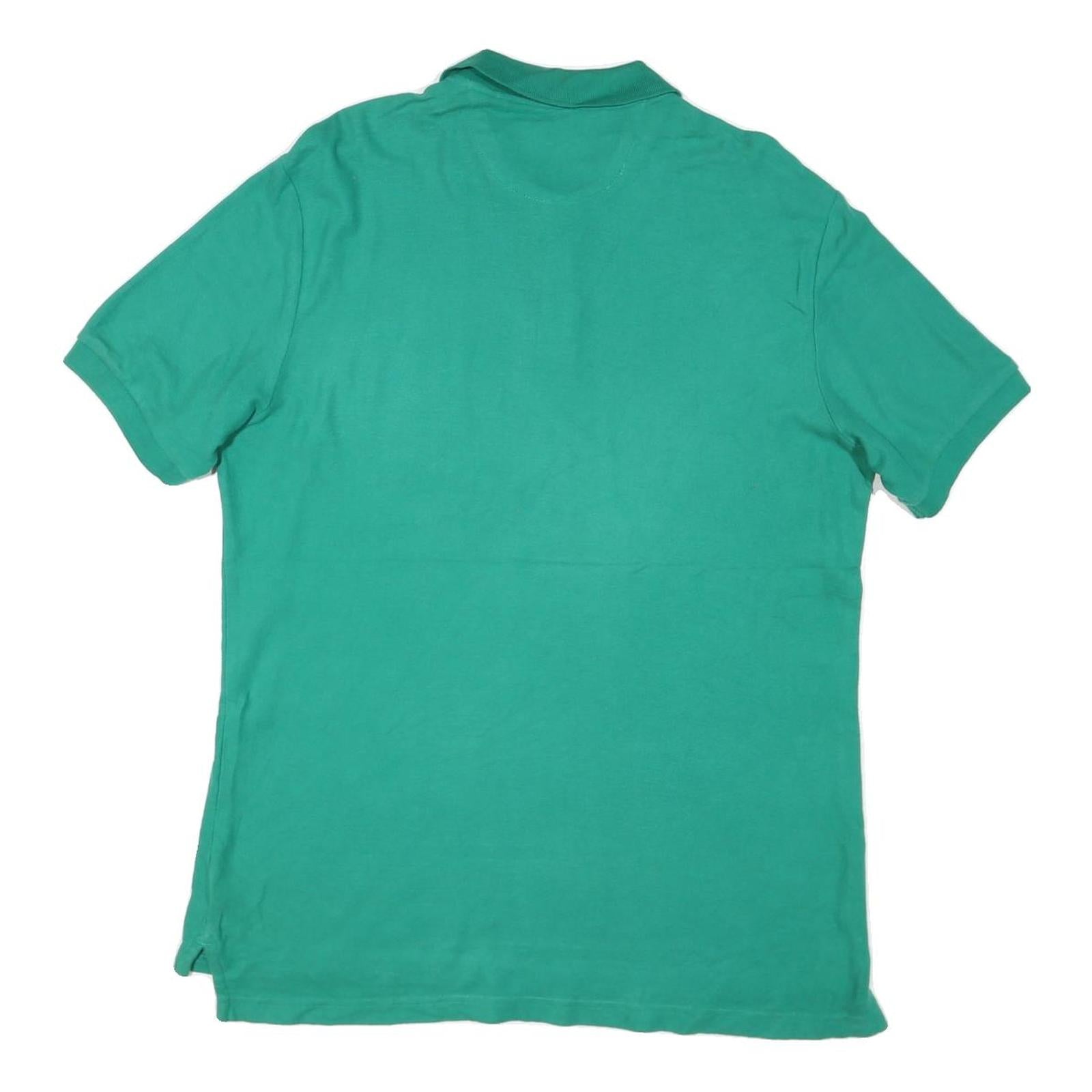 CHAPS Mens Green Polo Shirt L Cotton Blend Short Sleeve Plain Casual