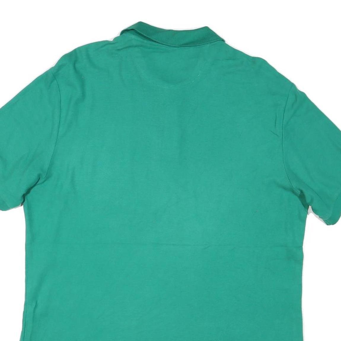 CHAPS Mens Green Polo Shirt L Cotton Blend Short Sleeve Plain Casual