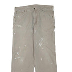 CARHARTT Mens Regular Fit Beige Cotton Blend Zip Trousers W38 L32 Workwear