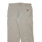 CARHARTT Mens Regular Fit Beige Cotton Blend Zip Trousers W38 L32 Workwear