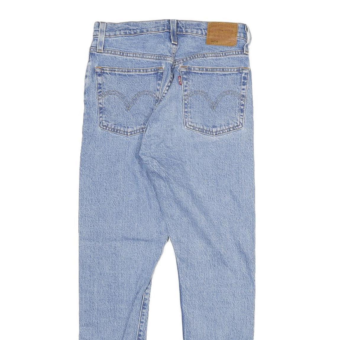 LEVI'S 501S Womens Jeans Blue Slim Skinny Denim Light W25 L28 Button Closure