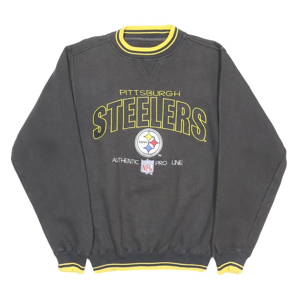 LOGO ATHLETIC Mens Black & Yellow Pittsburgh Steelers Crew Neck S NFL Sweatshirt