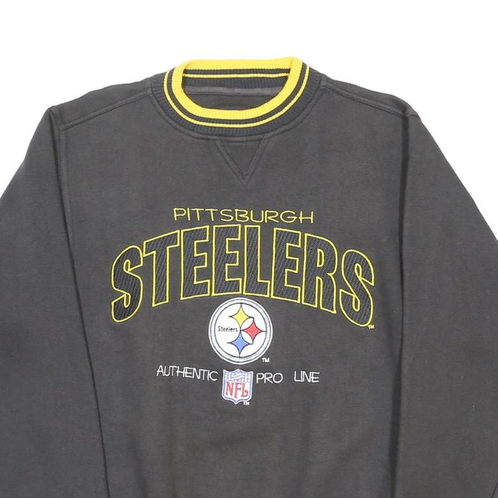 LOGO ATHLETIC Mens Black & Yellow Pittsburgh Steelers Crew Neck S NFL Sweatshirt