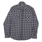 DIESEL Mens Black & Grey Check Shirt L Long Sleeve Cotton Blend Casual