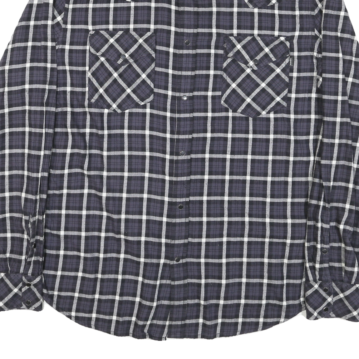 DIESEL Mens Black & Grey Check Shirt L Long Sleeve Cotton Blend Casual