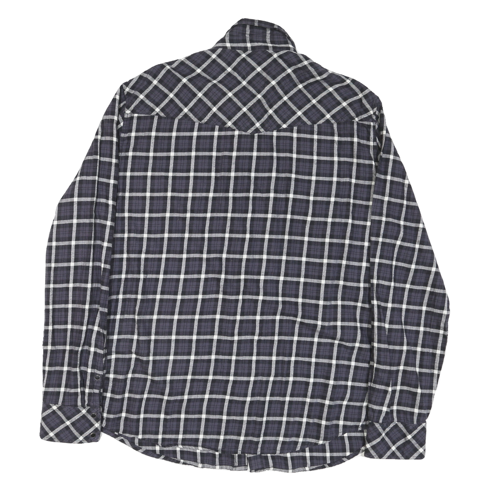 DIESEL Mens Black & Grey Check Shirt L Long Sleeve Cotton Blend Casual