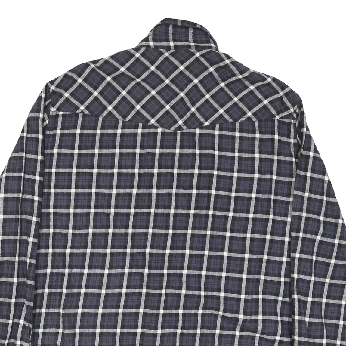 DIESEL Mens Black & Grey Check Shirt L Long Sleeve Cotton Blend Casual