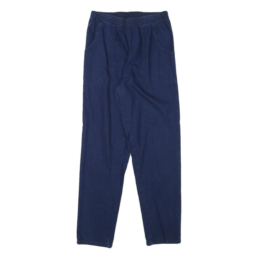 CASCADE Womens Jeans Blue Relaxed Straight Denim W26 L29 Elasticated Waist