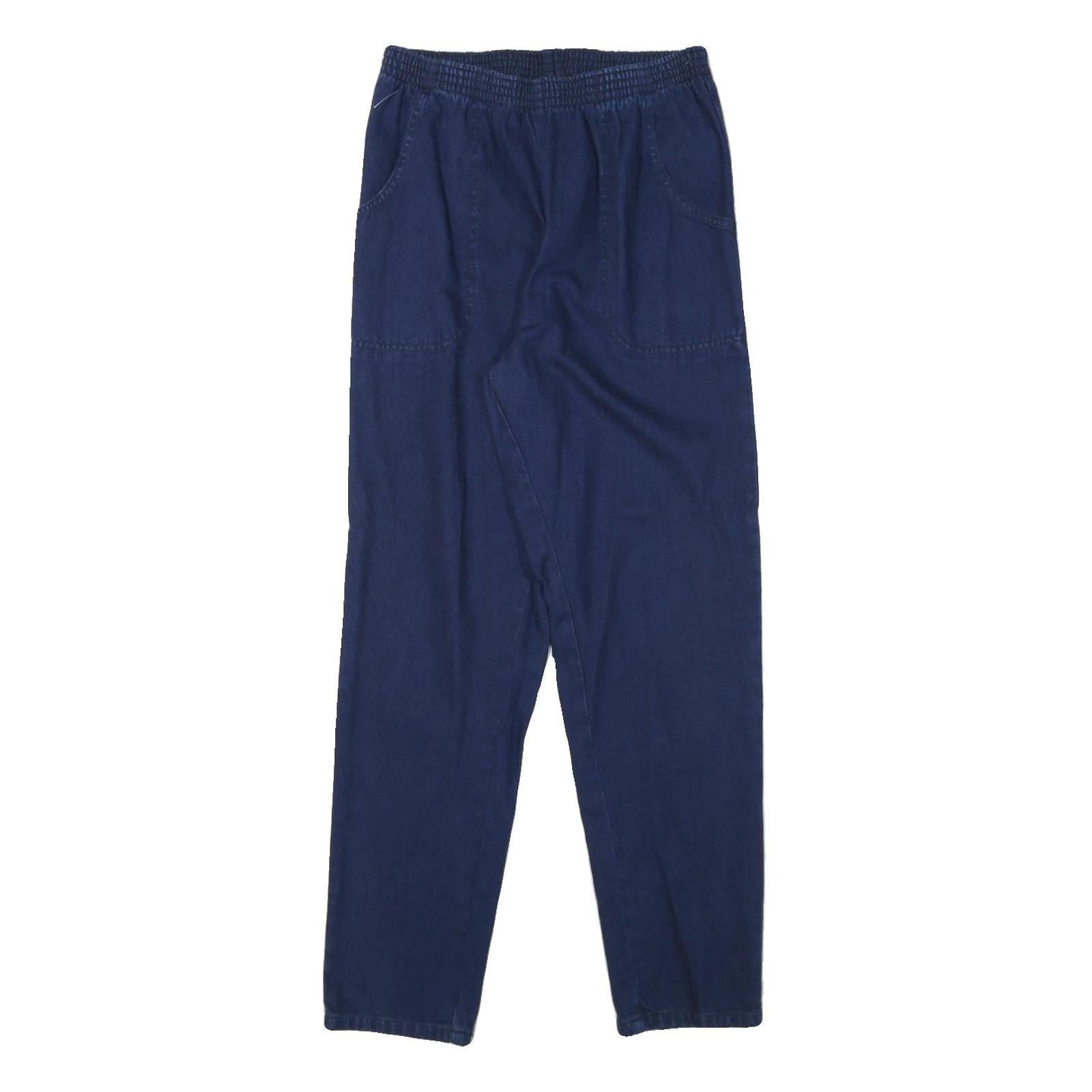 CASCADE Womens Jeans Blue Relaxed Straight Denim W26 L29 Elasticated Waist