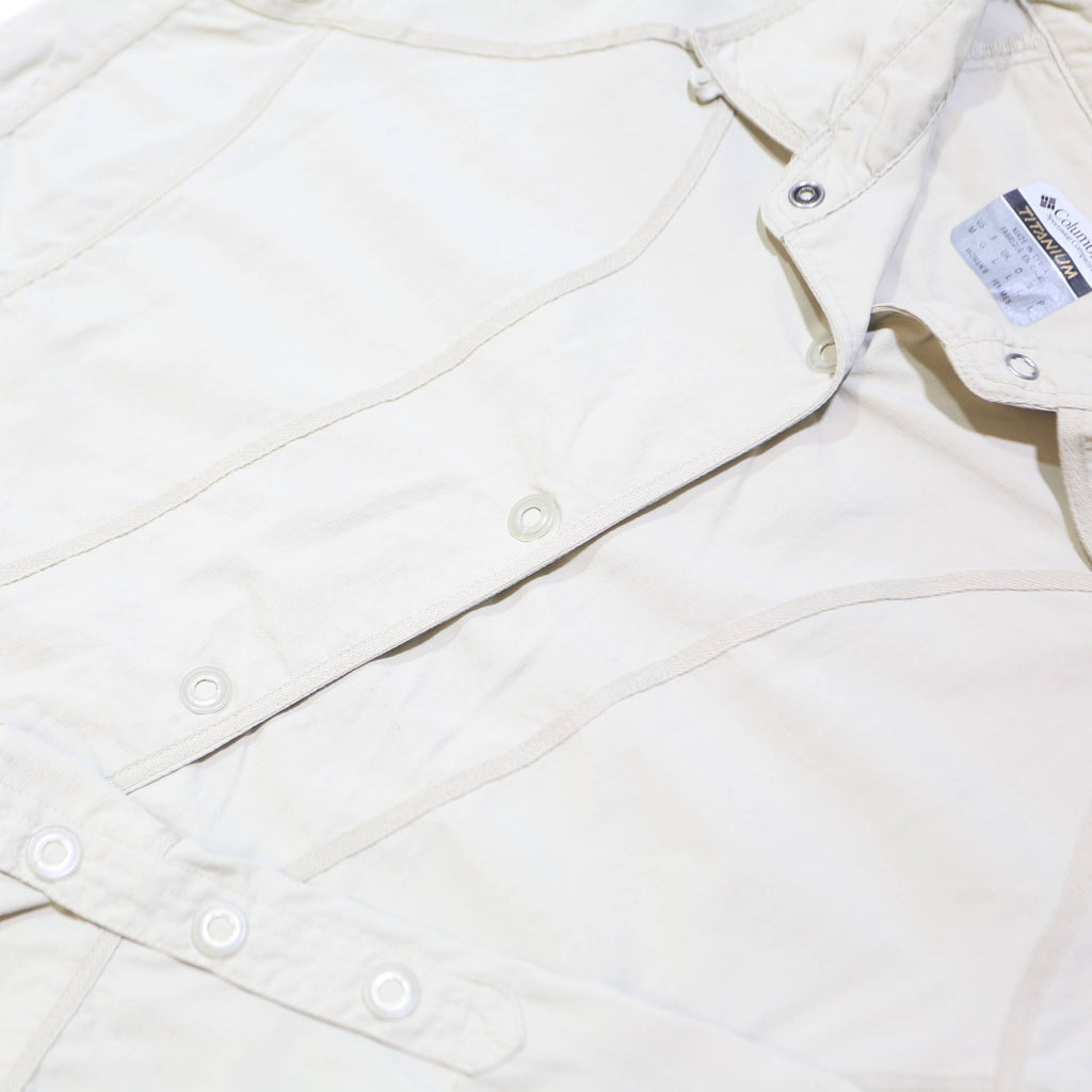 COLUMBIA Womens White Nylon Button Jacket L Outdoor Casual Lightweight