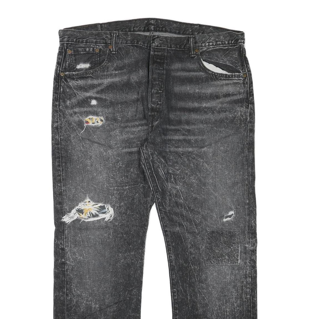 LEVI'S 501 Mens Jeans Black Regular Straight Denim Medium W40 L31 Classic Button