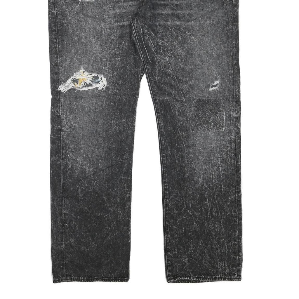 LEVI'S 501 Mens Jeans Black Regular Straight Denim Medium W40 L31 Classic Button