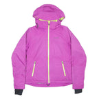 COLUMBIA Womens Purple & Yellow Outdoor Jacket M Polyester Zip Hooded Casual
