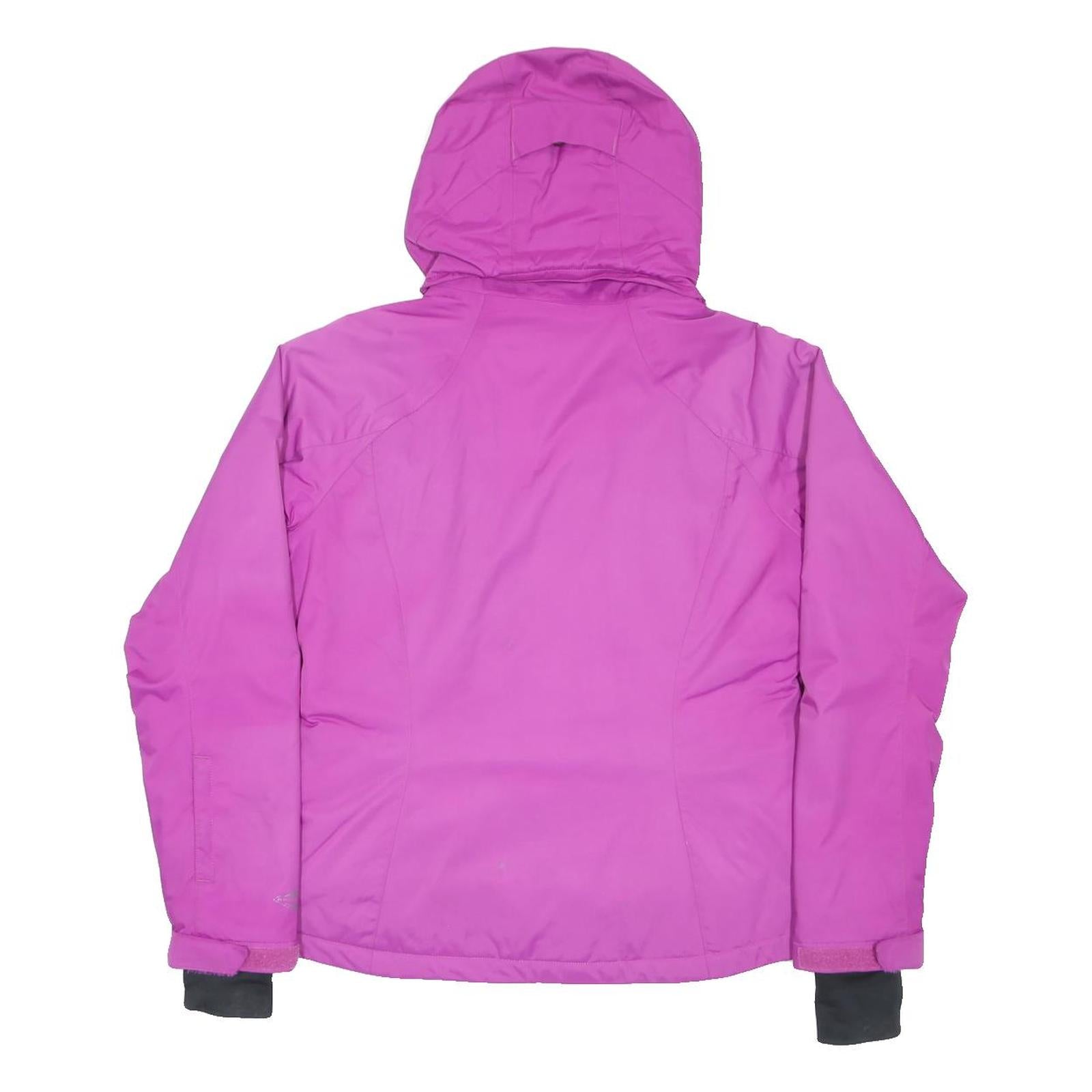 COLUMBIA Womens Purple & Yellow Outdoor Jacket M Polyester Zip Hooded Casual