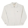 TEDDY'S Mens White Jacket L Polyester Blend Plain Zip Casual Outerwear