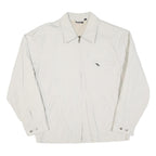 TEDDY'S Mens White Jacket L Polyester Blend Plain Zip Casual Outerwear