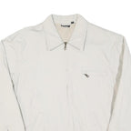 TEDDY'S Mens White Jacket L Polyester Blend Plain Zip Casual Outerwear