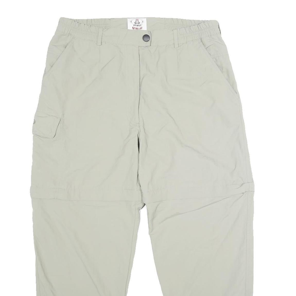 MAUL NATURAL LAW Womens Polyamide Beige Relaxed Trousers W32 L28 Zip Pocket