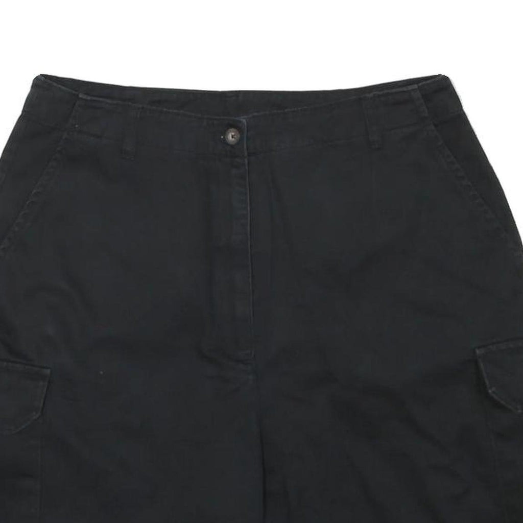 WOOLRICH Mens Black Cargo Shorts L W30 Casual Cotton Blend Button Closure